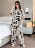 Skin Love Print Trendy Cotton Jersey Pj Set