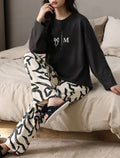 Brown Trendy Cotton Jersey Pj Set