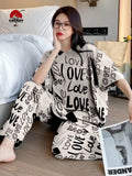 Skin Love Print Trendy Cotton Jersey Pj Set