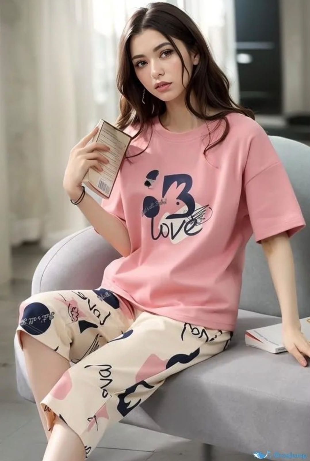 Love Pink Trendy Cotton Jersey Pj Set