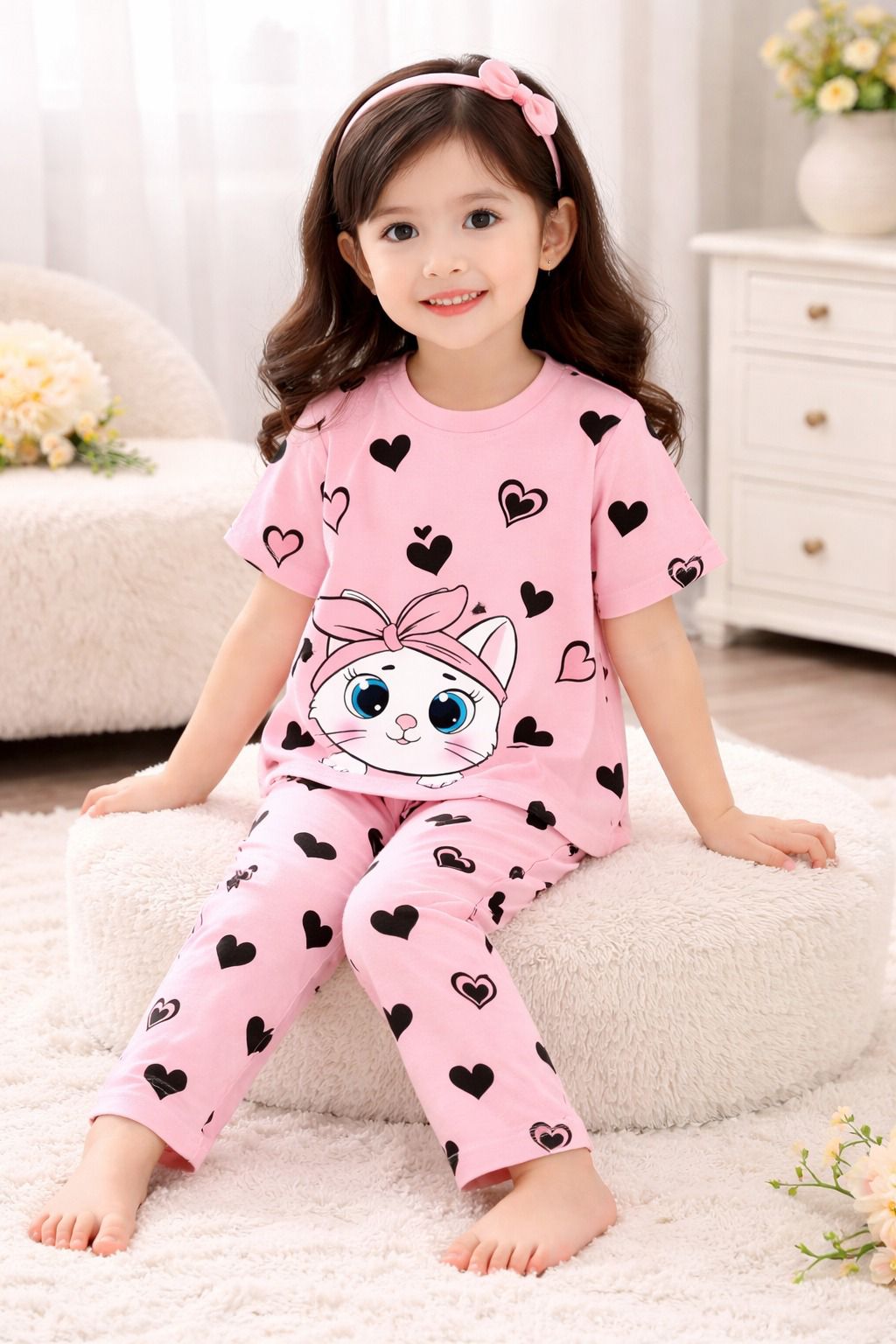 Pink Caty Kids Cozy Cotton Jersey PJ Set