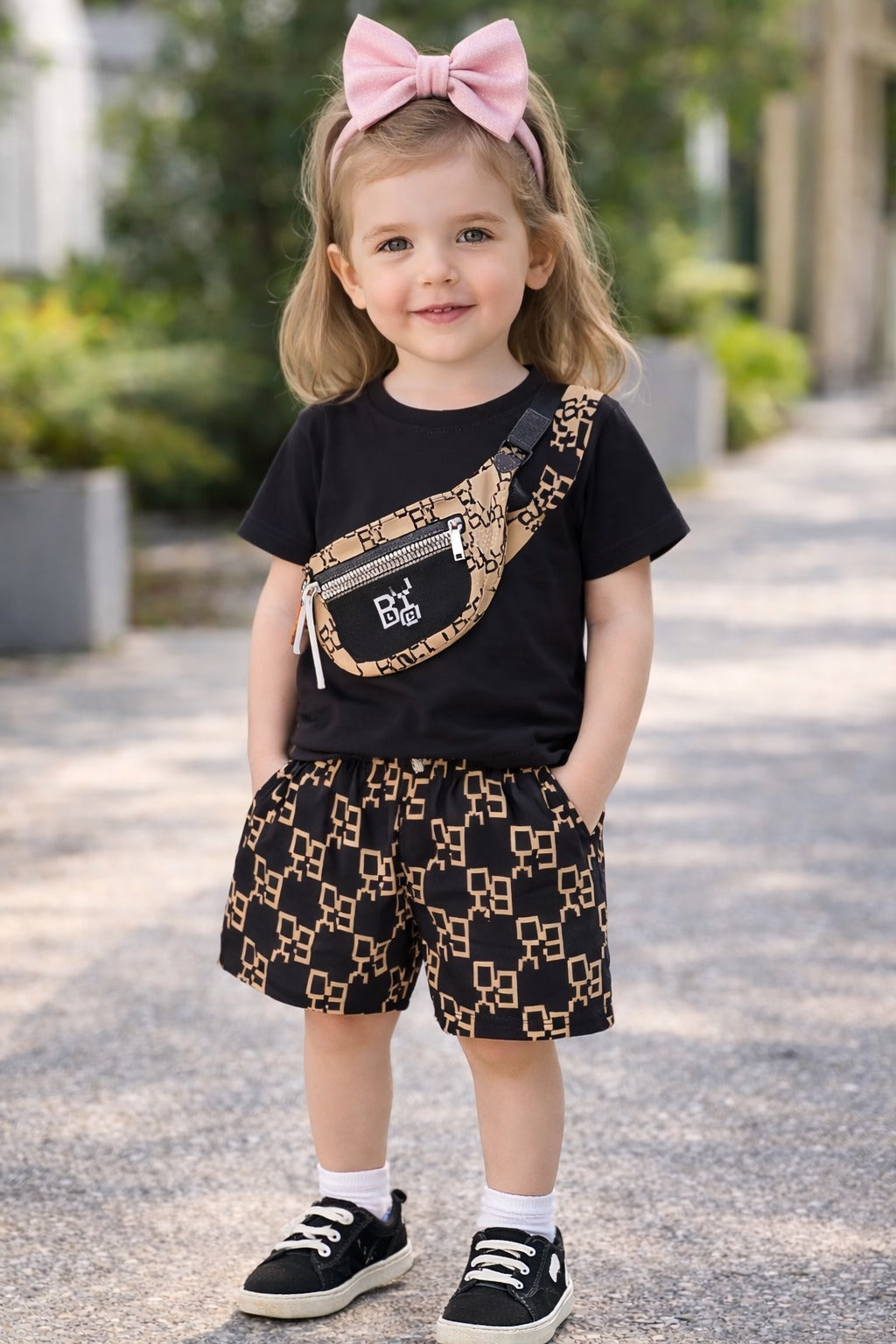 Black Baggy Kids Cozy Cotton Jersey PJ Set