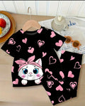 Black Catty Kids Cozy Cotton Jersey PJ Set