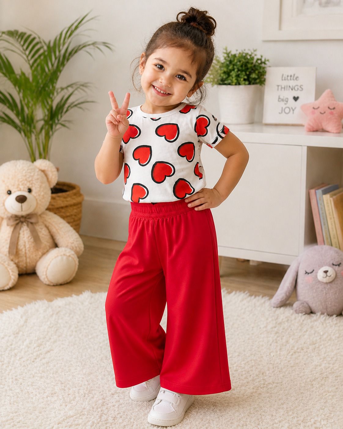 Red Hearts Kids Cozy Cotton Jersey PJ Set
