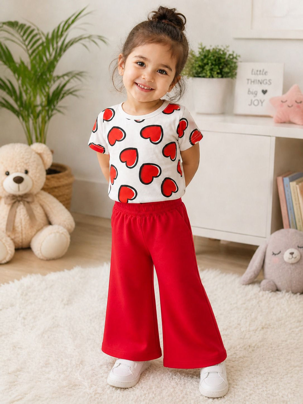Red Hearts Kids Cozy Cotton Jersey PJ Set