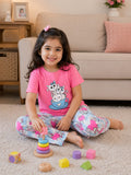 Cats in Pink Kids Cozy Cotton Jersey PJ Set