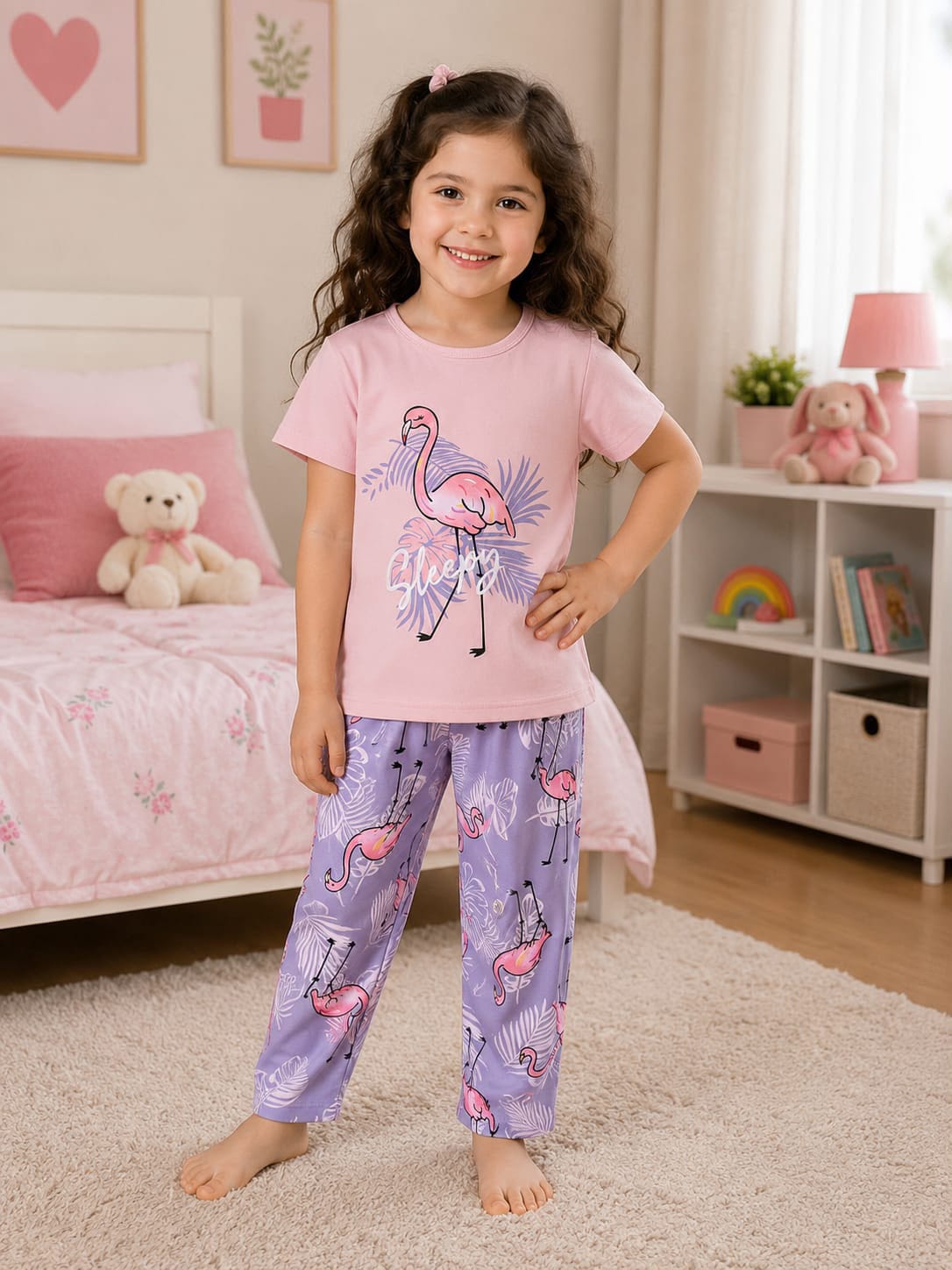 Lavender Pink Kids Cozy Cotton Jersey PJ Set