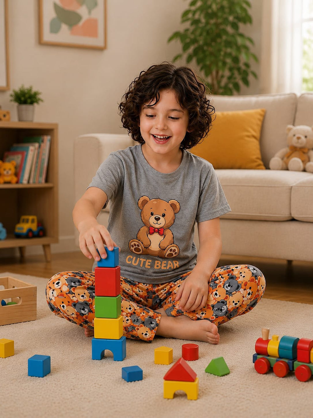Grey Bear Kids Cozy Cotton Jersey PJ Set
