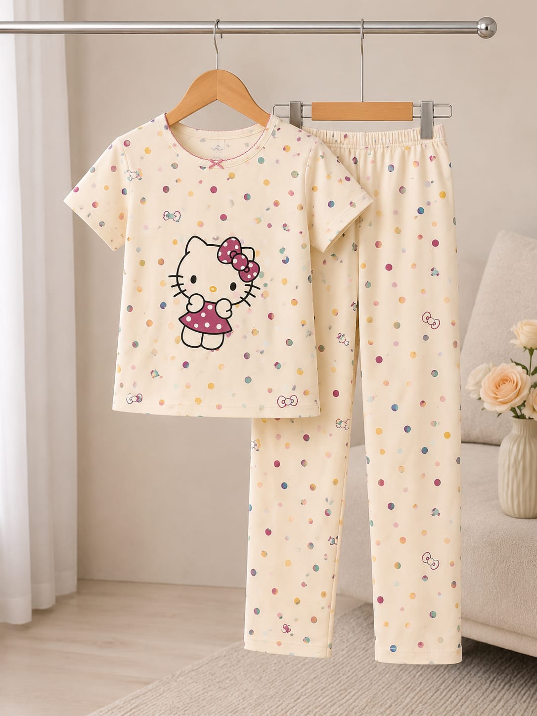 Cute Catty Kids Cozy Cotton Jersey PJ Set