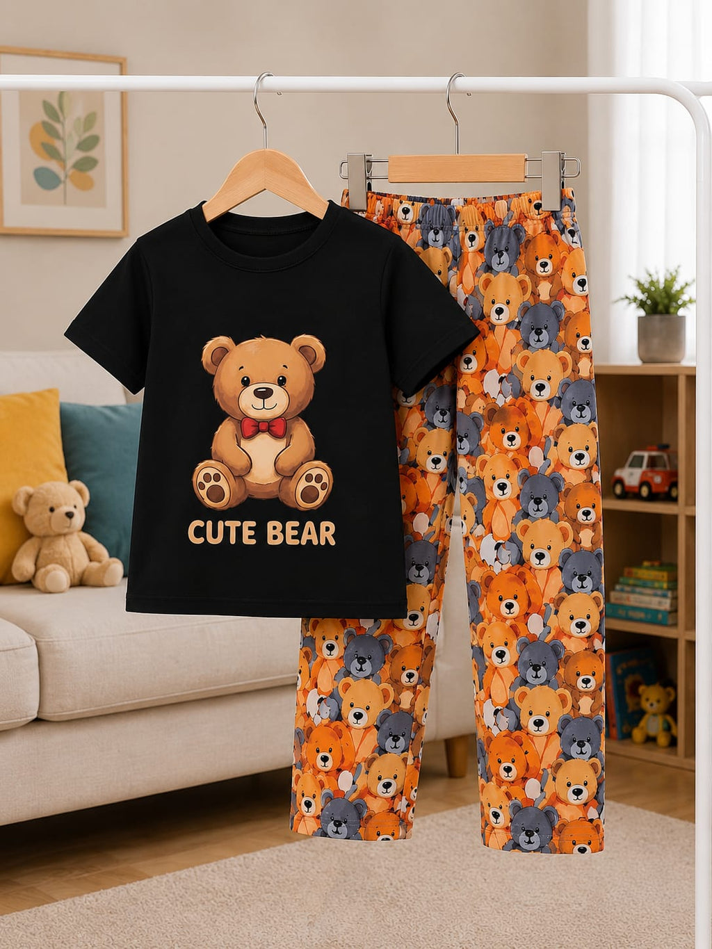 Black Bear Kids Cozy Cotton Jersey PJ Set
