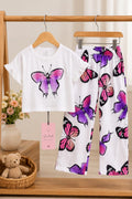 White Butterfly Kids Cozy Cotton Jersey PJ Set