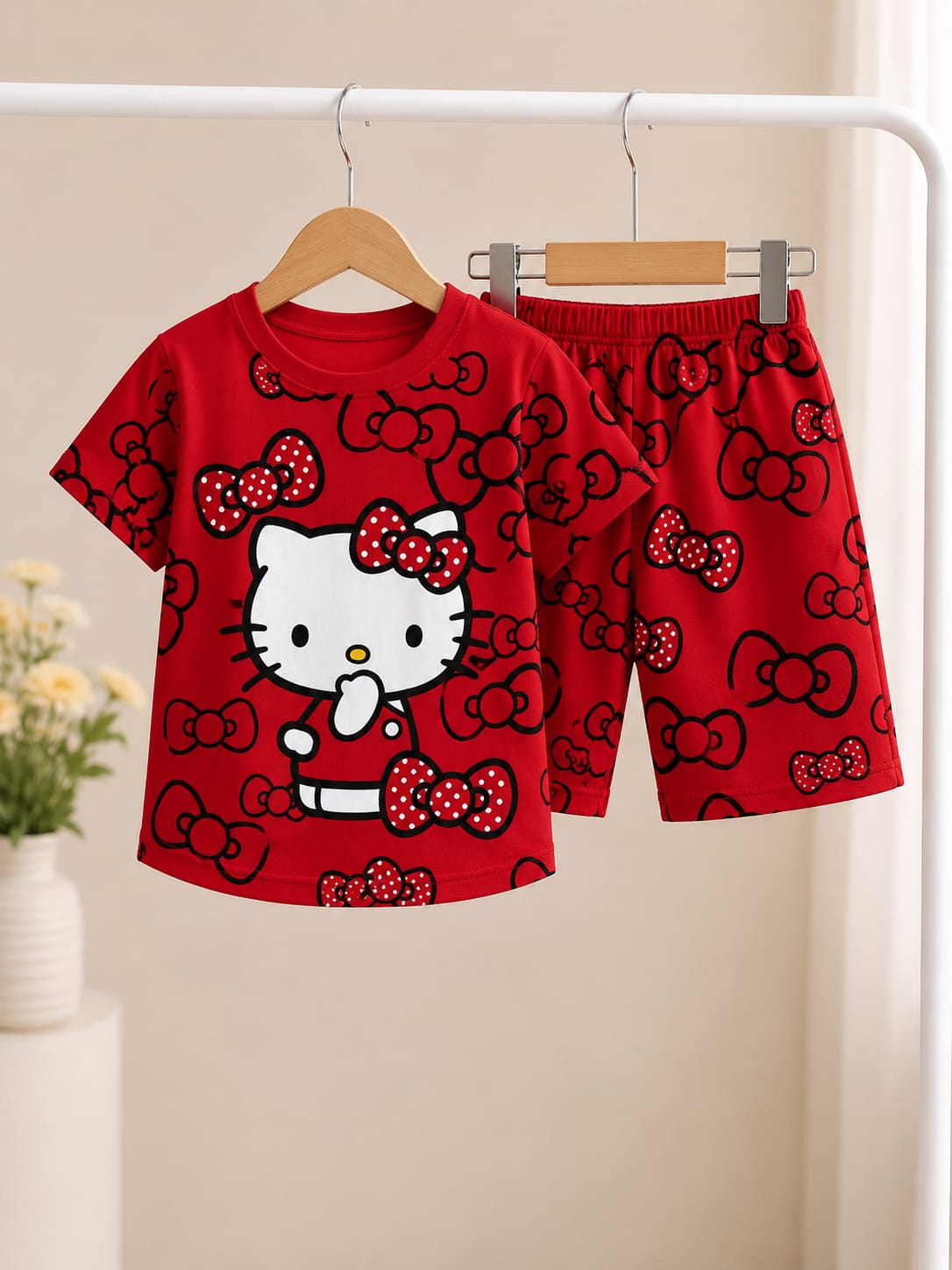 Red Caty Kids Cozy Cotton Jersey PJ Set