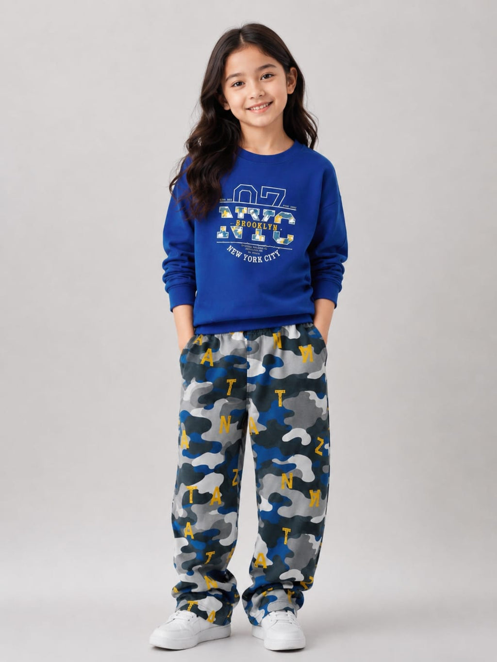 Blue NYC Kids Cozy Cotton Jersey PJ Set