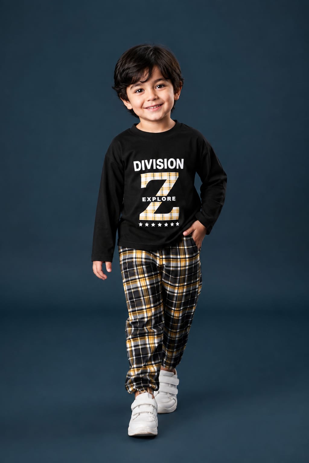 Black Division Kids Cozy Cotton Jersey PJ Set