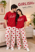 Red Love in air - Couple PJ Set