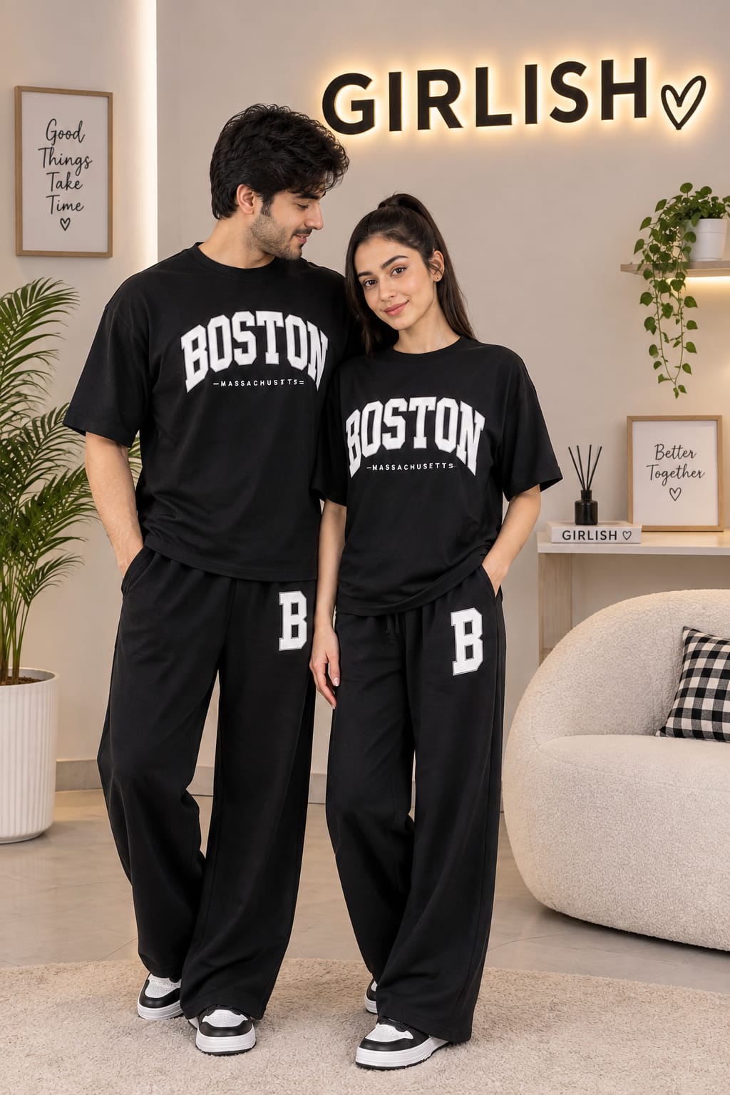 Black Boston - Couple PJ Set