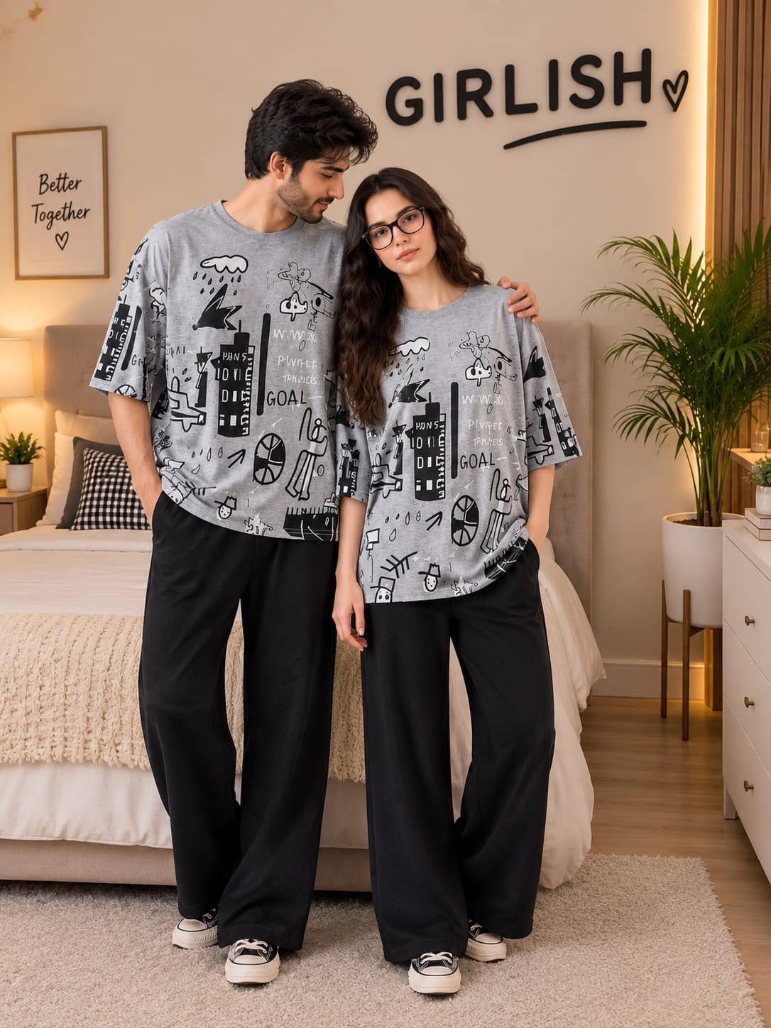 Grey Planet - Couple PJ Set