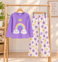 Purple Rambow Printed Kids Cozy Cotton Jersey Kids Wear