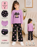 Purple Cute Printed Kids Cozy Cotton Jersey Kids Wear