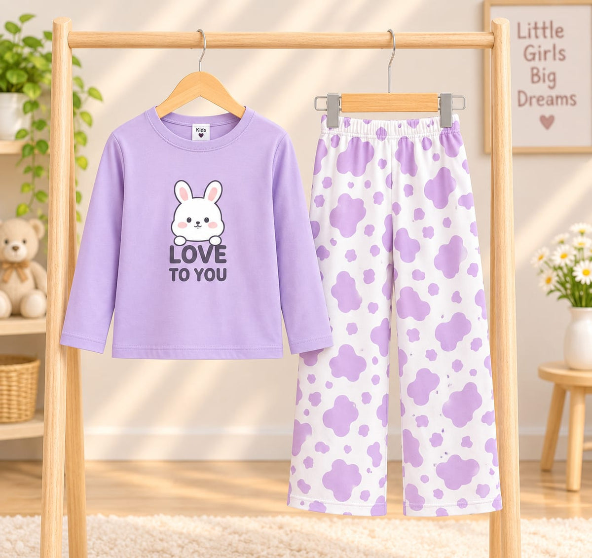 Purple Love To You Printed Kids Cozy Cotton Jersey Kids Wear