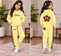 Yellow Hoody Style Winter Track Suit For Kids