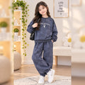 Greyish Style Printed Winter Track Suit For Kids