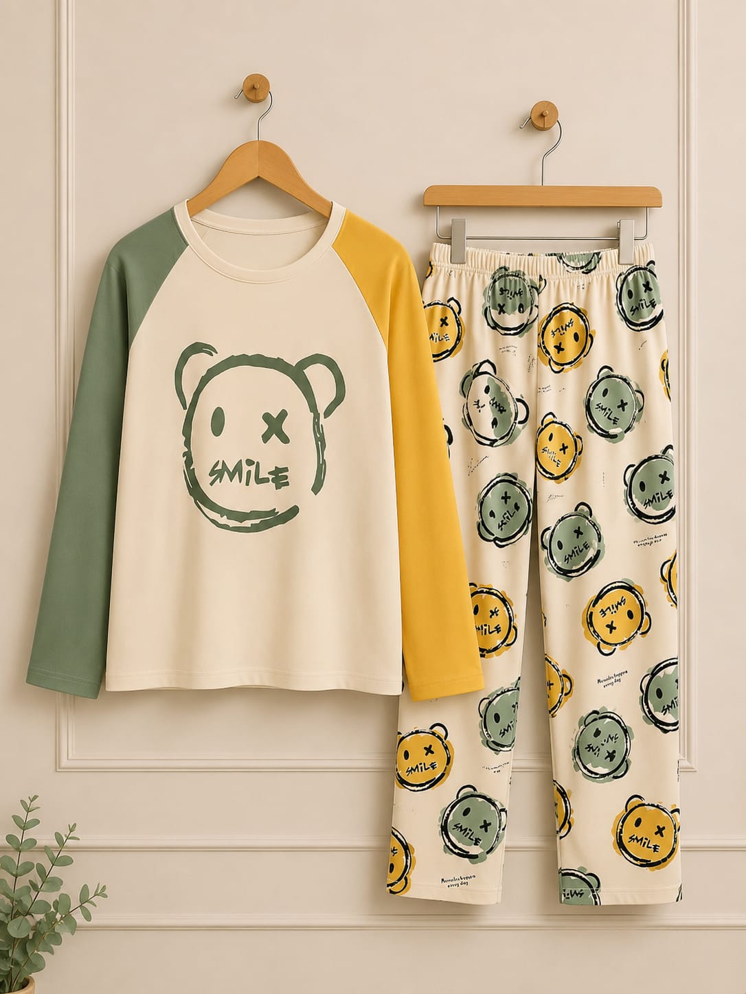 Skin Multi Smiley Trendy Cotton Jersey Pj Set