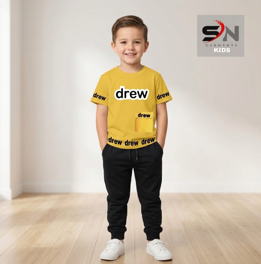 Yellow Drew Kids Cozy Cotton Jersey Kids Wear
