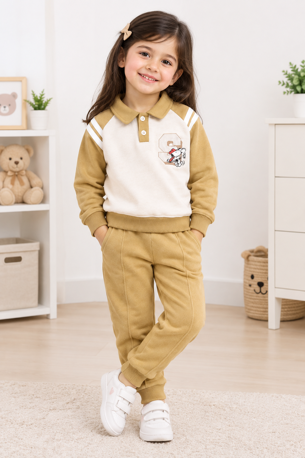 Yellow Polo Style Printed Winter Track Suit For Kids (Copy)