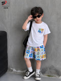 White SN Printed Kids Cozy Cotton Jersey Kids Wear