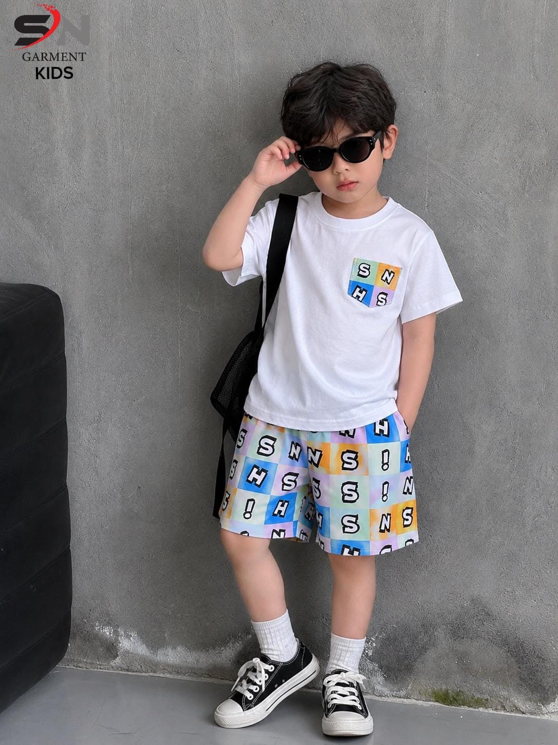 White SN Printed Kids Cozy Cotton Jersey Kids Wear