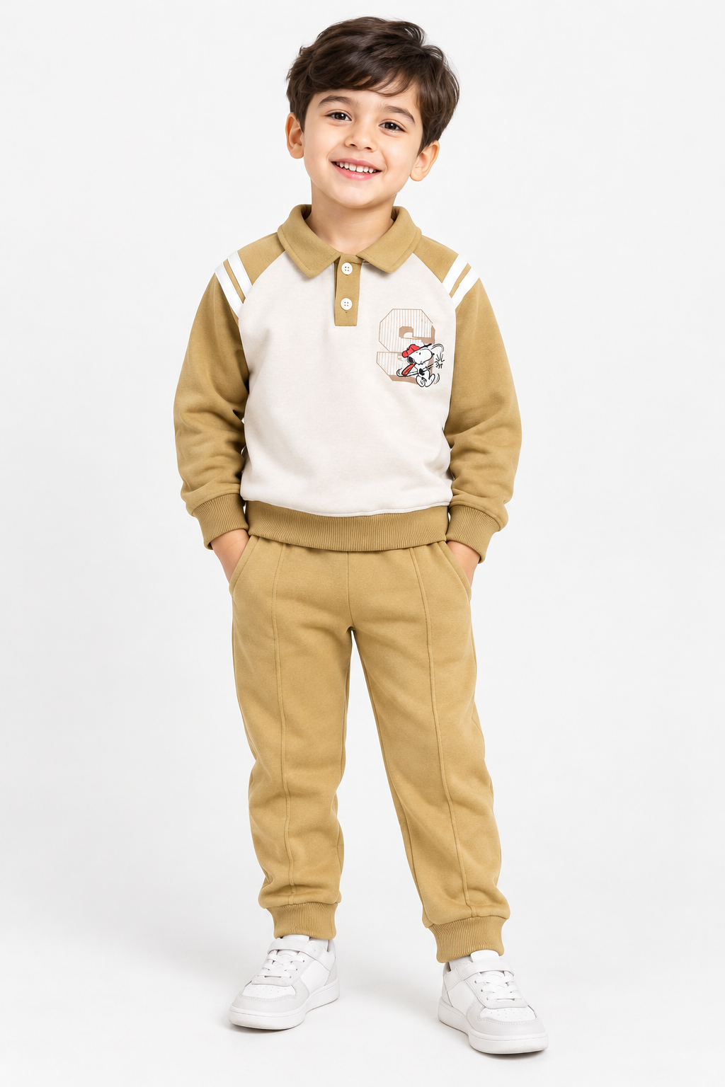 Yellow Polo Style Printed Winter Track Suit For Kids (Copy)